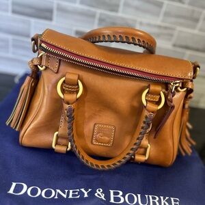 Dooney & Bourke Florentine Leather Tasseled Satchel Bag